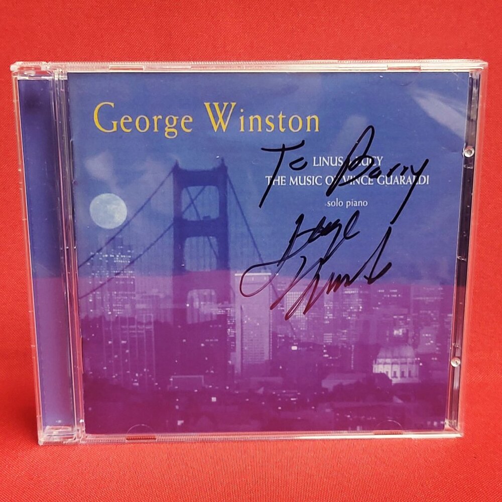 George Winston Linus Lucy The Music of Vinci Guaraldi Solo Piano CD 2012 Signed
